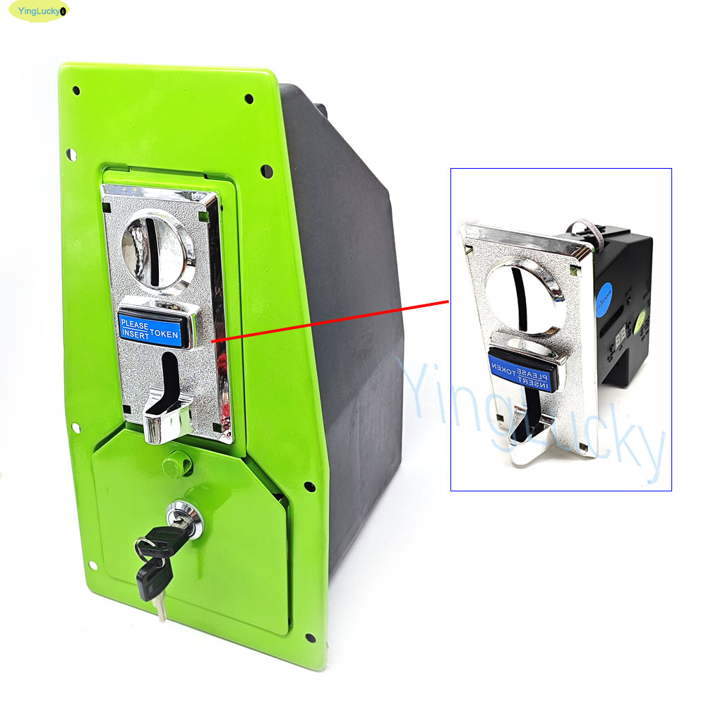 Arcade Ticket Machine - กล่องเก็บเหรียญเกมอาร์เคด พร้อมตัวรับเหรียญ 616 ชนิด และระบบล็อค สำหรับตู้คีบตุ๊กตา/เครื่องเล่นสวิงสำหรับเด็ก/ตู้จำหน่ายสินค้าอัตโนมัติ
