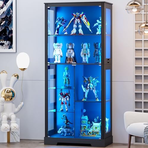 Glass Cabinet Display - ตู้โชว์ขนาด 71 นิ้ว 5 ชั้น พร้อมไฟ