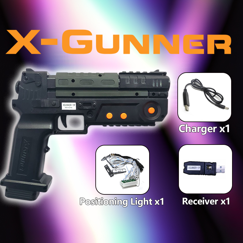 Gun Shooting Arcade - ปืนไฟไร้สาย X-GUNNER สำหรับเครื่องเล่นเกมอาร์เคดบนพีซี - รองรับผู้เล่น 4
