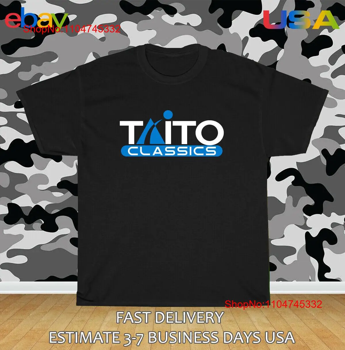 Arcade No - Taito คลาสสิกเกมอาเขตโลโก้ผู้ชาย T เสื้ออเมริกันขนาด vintage ล้างสไตล์สบายๆ
