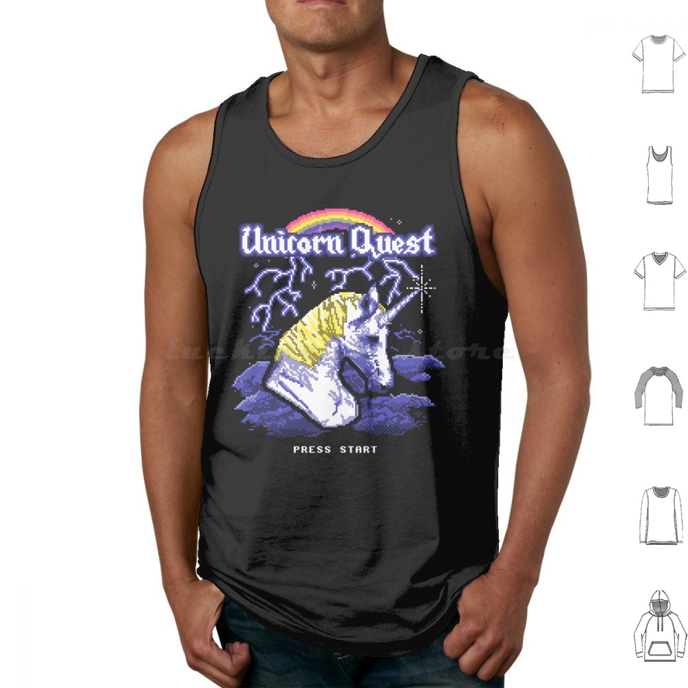 Arcade Quest - เสื้อกล้ามยูนิคอร์นเควสต์ เสื้อกั๊กแขนกุด ยูนิคอร์น เกมเวทมนตร์ นักเล่นเกม เกมอาร์เคด