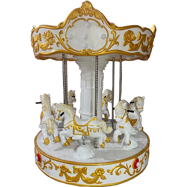 Coin Operated Kiddie Ride - ม้าหมุนสไตล์เทพนิยาย ปี 2026 แบบ 6 ที่นั่ง