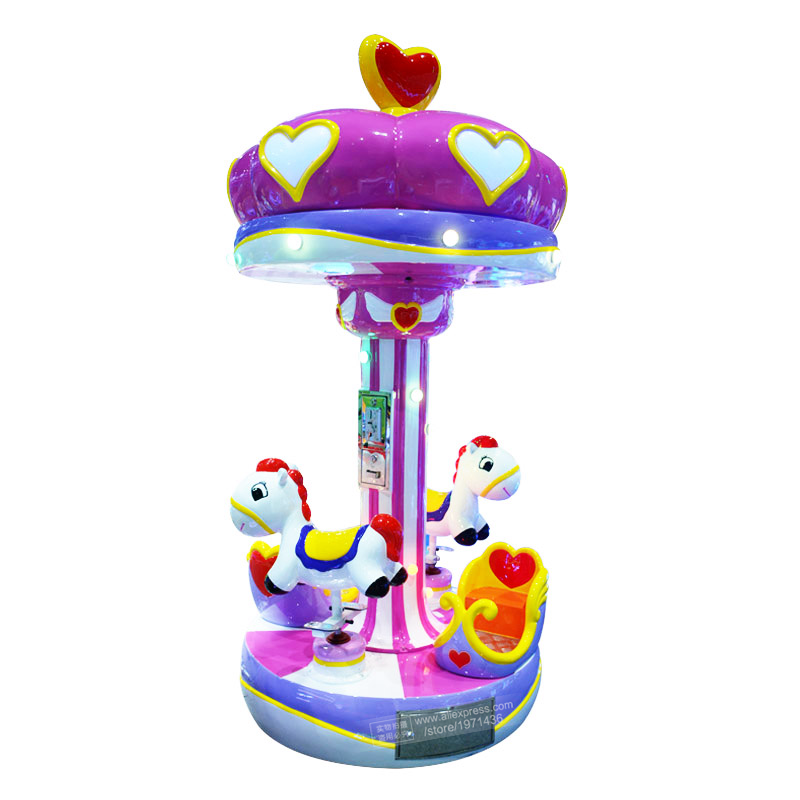 Coin Operated Kiddie Ride - ม้าหมุนไฟฟ้า 3 ที่นั่ง เครื่องเล่นเด็กหยอดเหรียญ ทำจากไฟเบอร์กลาส สำหรับสวนสนุก