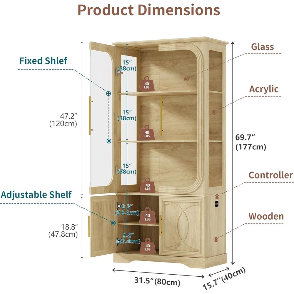 ตู้โชว์กระจก 5 ชั้น รุ่น 69 Oa - Glass Cabinet Display บทวิจารณ์และราคา