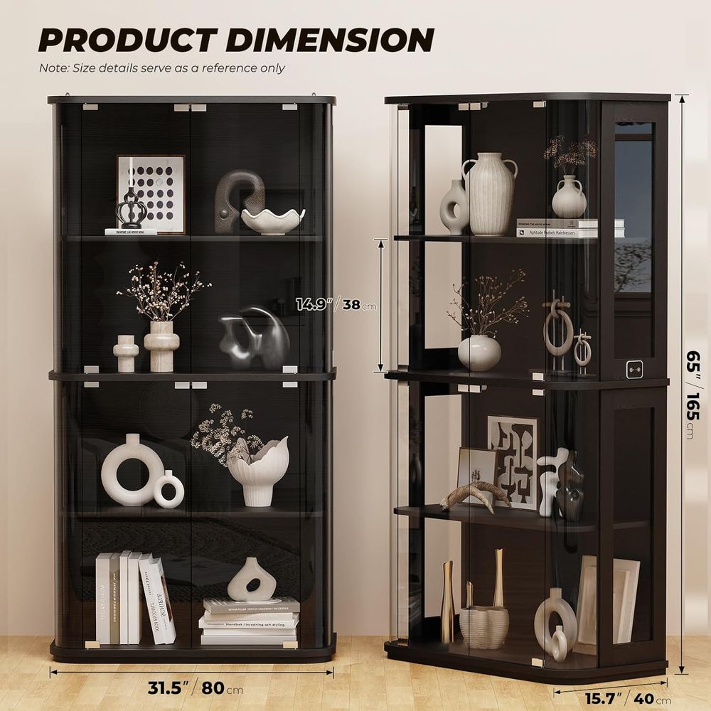 ตู้โชว์ทรงโค้งมนพร้อมประตูกระจ - Glass Cabinet Display บทวิจารณ์และราคา