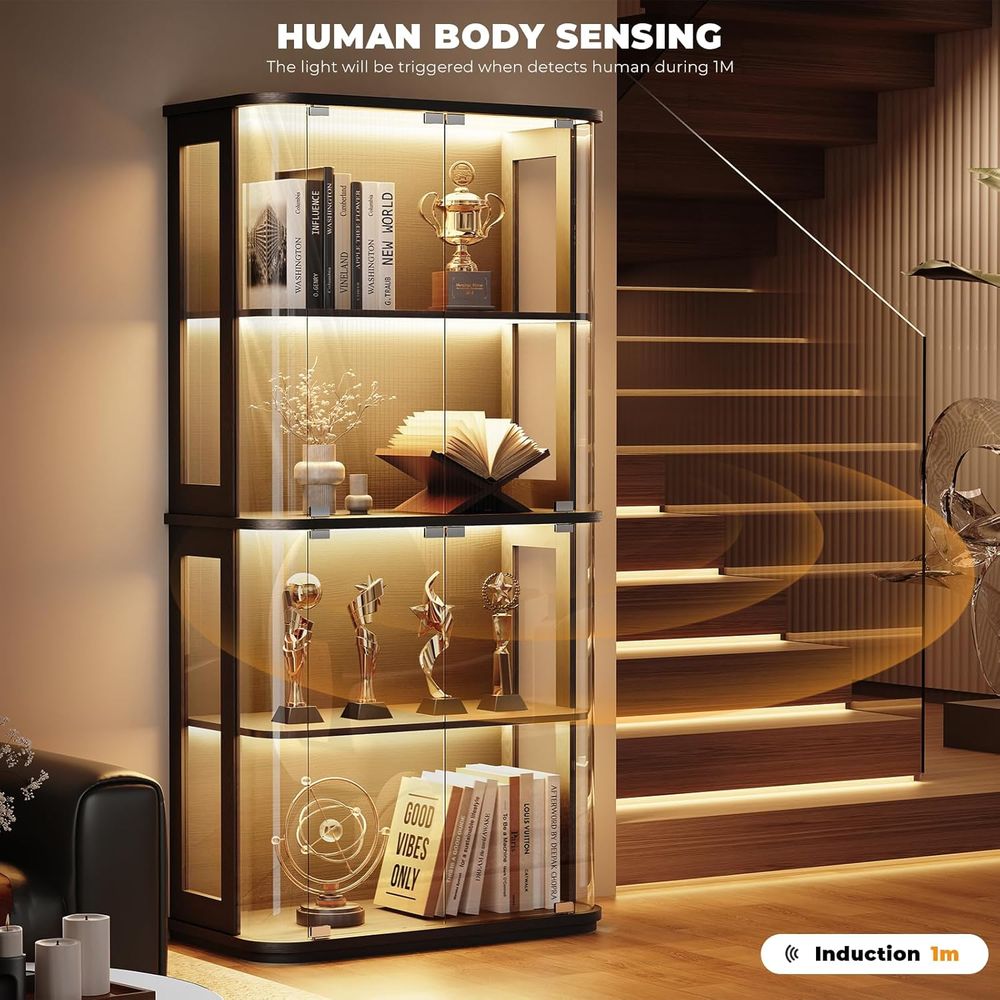 ตู้โชว์ทรงโค้งมนพร้อมประตูกระจ - Glass Cabinet Display บทวิจารณ์และราคา