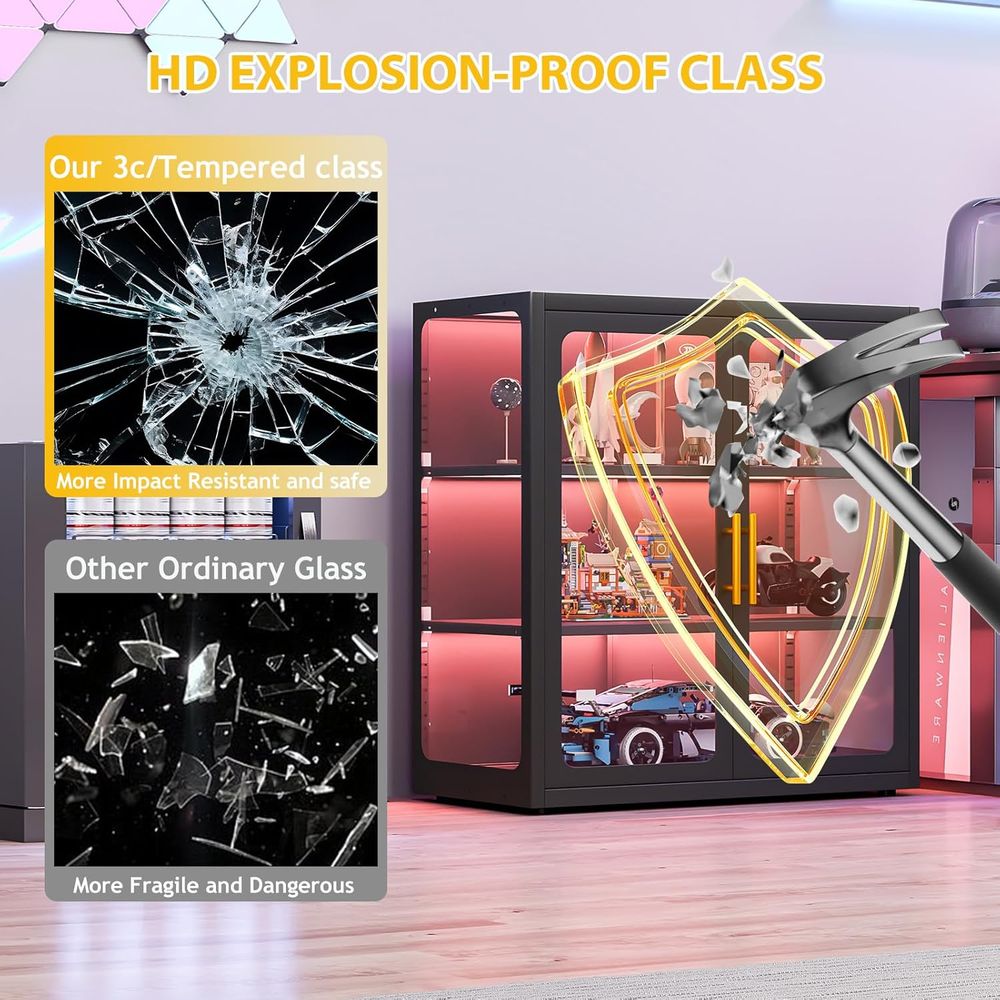 ตู้โชว์กระจกสูง 34 นิ้ว พร้อมช - Glass Cabinet Display บทวิจารณ์และราคา