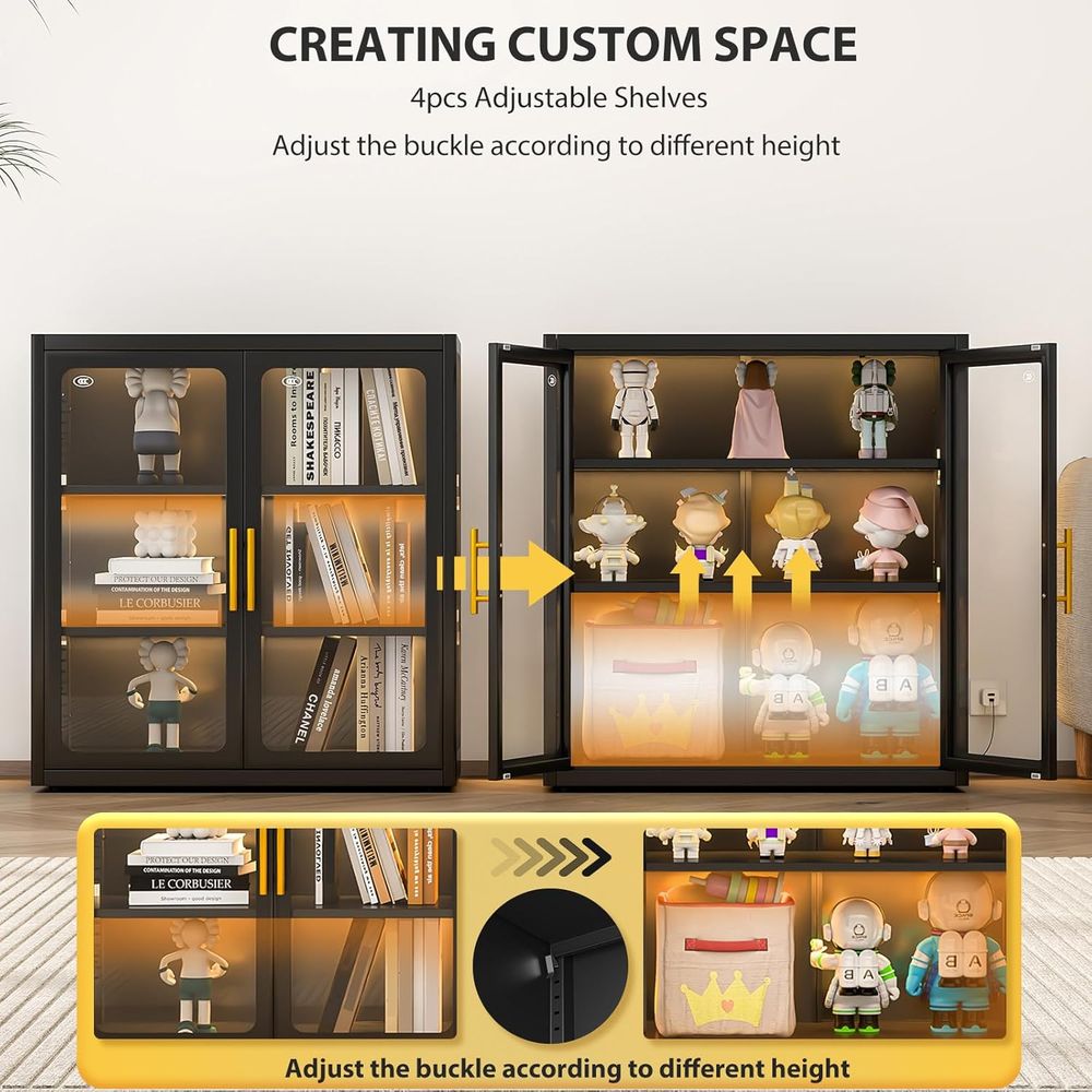 ตู้โชว์กระจกสูง 34 นิ้ว พร้อมช - Glass Cabinet Display บทวิจารณ์และราคา