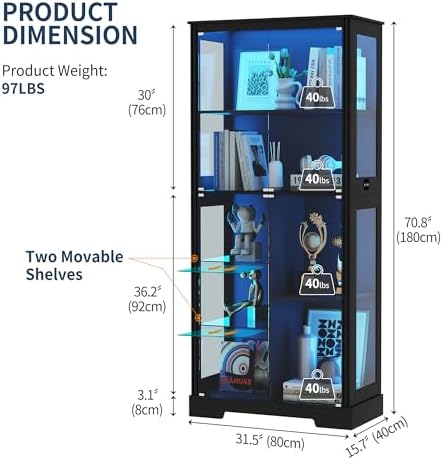 ตู้โชว์ขนาด 71 นิ้ว 5 ชั้น พร้ - Glass Cabinet Display บทวิจารณ์และราคา