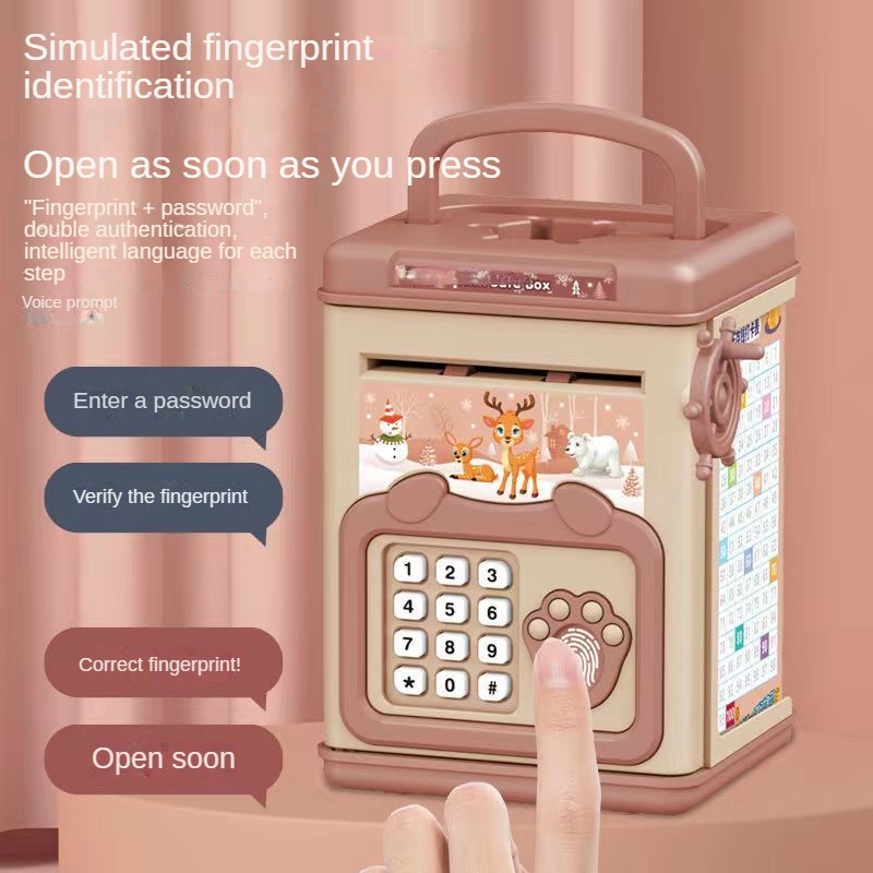 กล่องเงินลายนิ้วมือ Piggy Bank - Coin Operated Kiddie Ride บทวิจารณ์และราคา