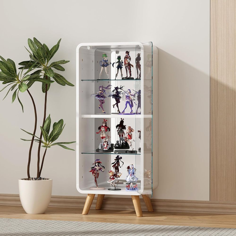 ตู้โชว์กระจกปรับระดับได้ 4 ชั้ - Glass Cabinet Display บทวิจารณ์และราคา