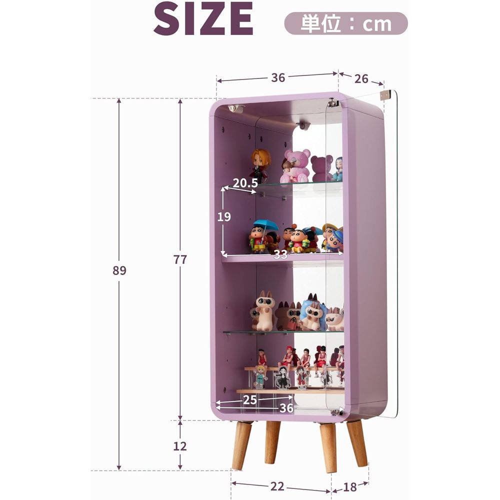 ตู้โชว์กระจกปรับระดับได้ 4 ชั้ - Glass Cabinet Display บทวิจารณ์และราคา