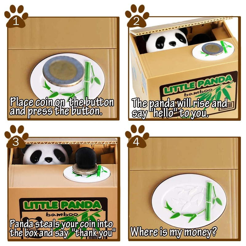 แพนด้าขโมยเหรียญกล่องใส่เงินอั - Coin Operated Kiddie Ride บทวิจารณ์และราคา