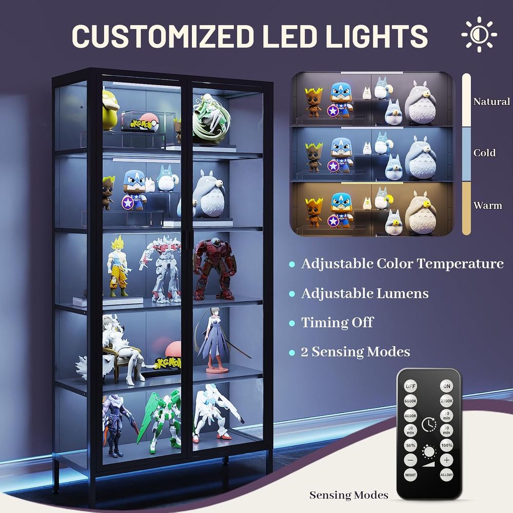ตู้โชว์กระจกสูง 71 ซม. พร้อมไฟ - Glass Cabinet Display บทวิจารณ์และราคา